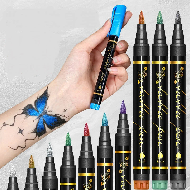 Skin Painting Face Paint for Beginners ，Human Body Graffiti,10Pcs Face Paint Marker Pens DIY Drawing Soft Brush Non-Toxic